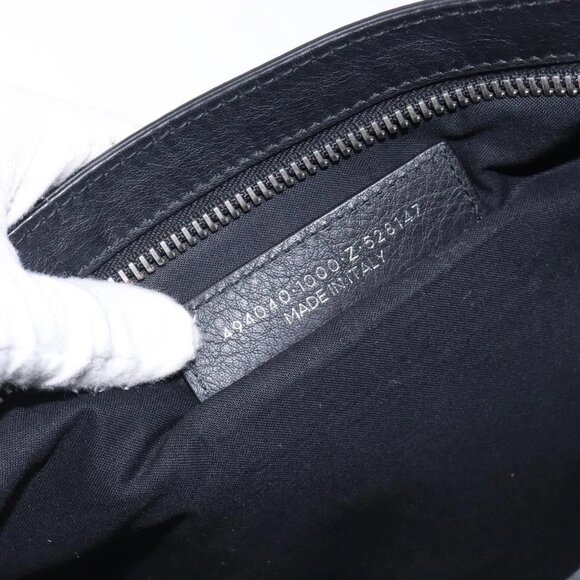 BALENCIAGA Clutch Bag Leather Black 494040 Auth 132454 - Picture 11 of 16